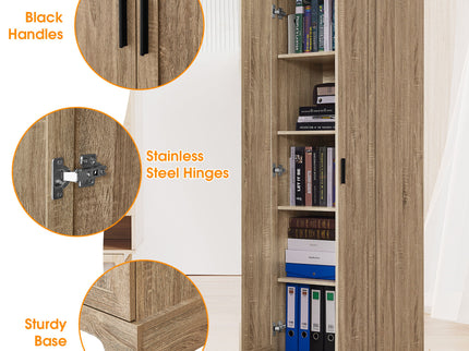 Storage Cabinet With Adjustable Shelves, 2 Doors, Rectangle Design For Bathroom