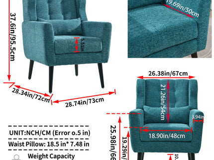 Modern Accent Chair Upholstered Foam Filled Living Room Chairs Comfy Reading Chair Mid-Century Modern Chair With Fabric Lounge Arm Chairs Armchair For Living Room Bedroom