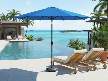 Patio Umbrella With Crank Lift And Tilt, UV-Resistant Canopy