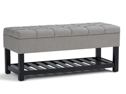 Saxon - Upholstered Transitional Storage Ottoman Bench