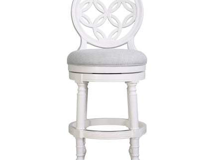 Stool With Back And Swivel Upholstered Seat