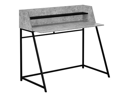Computer Desk For Home Office, Laptop, Storage Shelves, Marble Look Contemporary & Modern