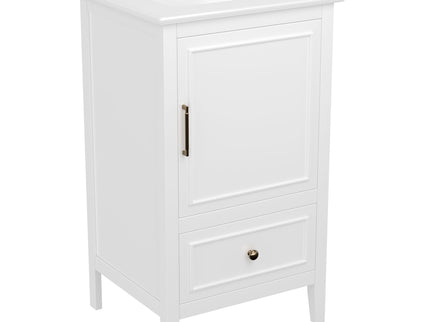 Modern Bathroom Vanity With Sink, Cabinet Storage, Drawer & Adjustable Feet