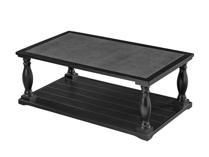 Farmhouse Rectangular Coffee Table With 2 Tiers