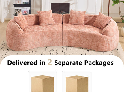 Curved Compressed Sofa, Nordic-Style Design For Living Room