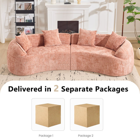 Curved Compressed Sofa, Nordic-Style Design For Living Room