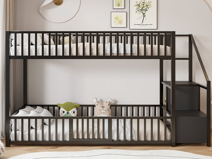 Bunk Bed With Storage Ladder, Compact Design