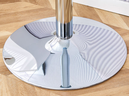 Modern Minimalist Round Dining Table With Glass Top