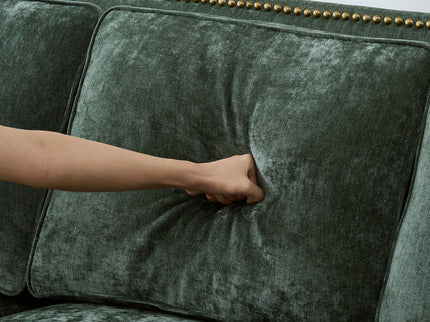 2 Seater Sofa With Rolled Arms, Tufted Upholstered Couch