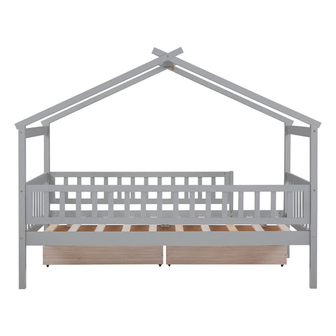 House Bed With 2 Drawers