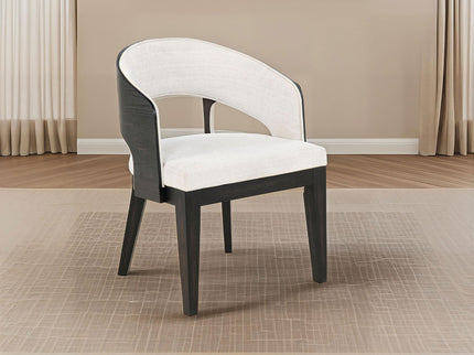 Bangor - Upholstered Dining Arm Chair (Set of 2) - Black / Cream