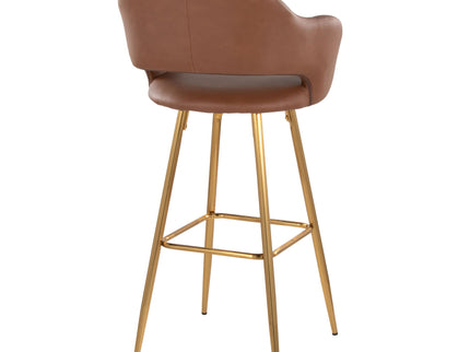 Margarite - Contemporary Fixed Height Barstool With Footrest (Set of 2) With Square