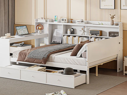 Daybed With 3 Drawers USB Ports And Desk