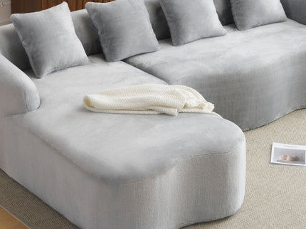 Modular L-Shape Sectional Sofa With Curved Chaise