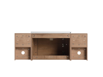 Wall Mounted Bathroom Vanity With Sink, Storage Shelves & Soft Close Door
