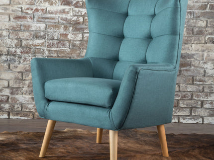 Club Chair With Rubberwood Legs