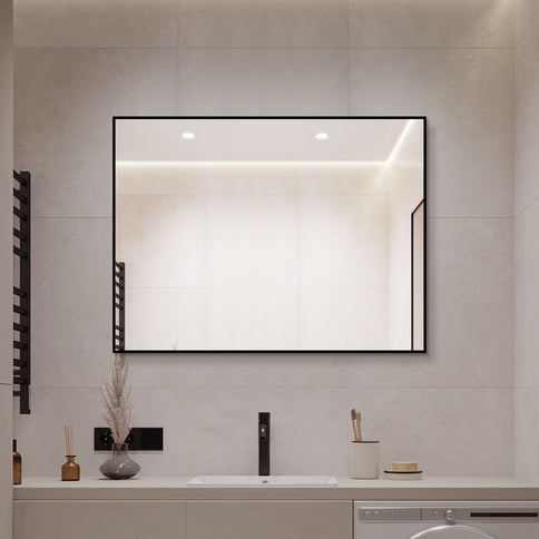 Framed Wall Mirror For Bathroom - Black