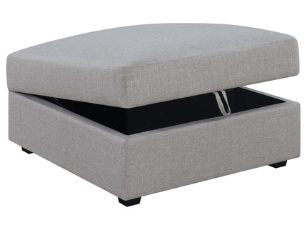Austin - Square Upholstered Ottoman - Gray