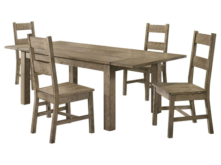 Cressley - 5 Piece Dining Set With Ladder Back Chairs - Light Oak