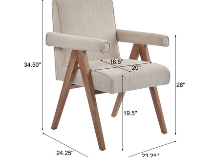 Contemporary Poppy Fabric Dining Armchair With Rubberwood Legs
