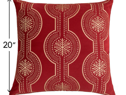 Holiday Throw Pillow With Snowflake Embroidery