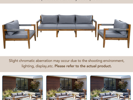 3 Piece Outdoor Sectional Sofa Set