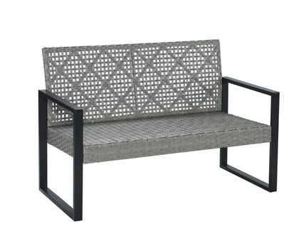 4 Piece Patio Furniture Set With Acacia Wood Table Top And Cushions