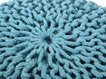 Moro - Knitted Round Pouf With Pumpkin Shape