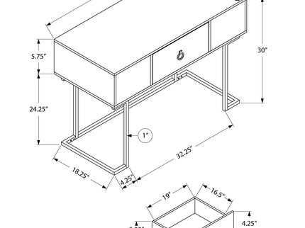 Computer Desk For Home Office, Glossy, Storage Drawer