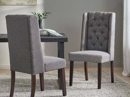 Sophisticated Tufted Dining Chair With High Back Design