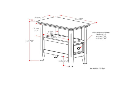 Amherst - Narrow Side Table - Hickory Brown