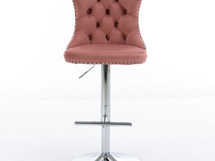 Swivel Barstools Adjusatble Seat Height From 25-33", Modern Upholstered Base Bar Stools With Backs Comfortable Tufted For Home Pub And Kitchen Island (Set of 2)