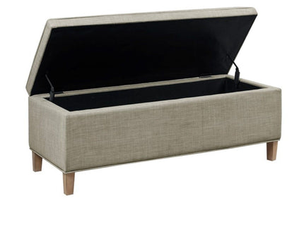 Caymus - Rectangular Soft Close Storage Bench - Light Gray