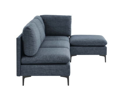 Upholstered Modular Sectional With Tall Legs, Medium Firm Seat