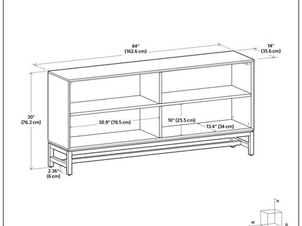 Banting - Low Wide Bookcase - Walnut Brown