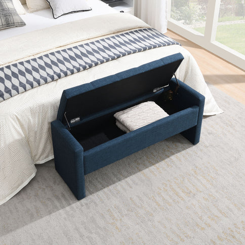 Modern Upholstered Large Bed End Bench With Storage