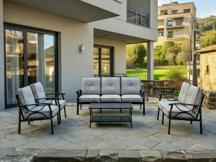 Patio Furniture Set & Coffee Table And Cushions For Backyard