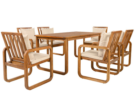 7 Piece Outdoor Patio Dining Set With Removable Cushions