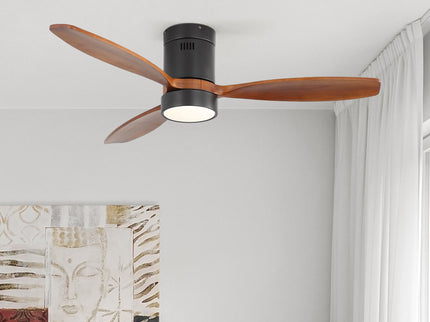 52" Reversible Ceiling Fan With Dimmable Light And Remote Control, DC Motor, Memory Function - Matte Black