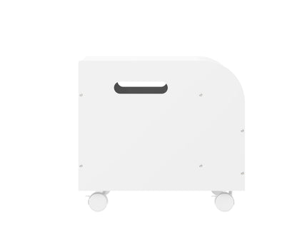 Toy Box With 4 Universal Wheels, Kids Playroom Storage Organizer With Front Bookshelf, Flip Top Lid, Safety Hinge - White