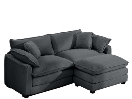Modular Oversized Cushion Sofa With Ottoman, Low Back, Deep Seating Sofa Set