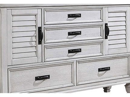 Lockeford - 5 Drawer Dresser With Mirror - White