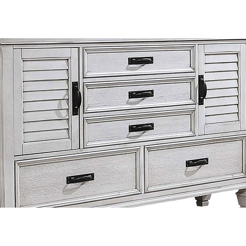 Lockeford - 5 Drawer Dresser With Mirror - White