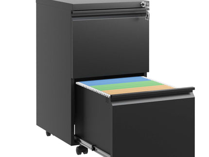 Metal Drawer Mobile File Cabinet With Lock For Home Office Organizer