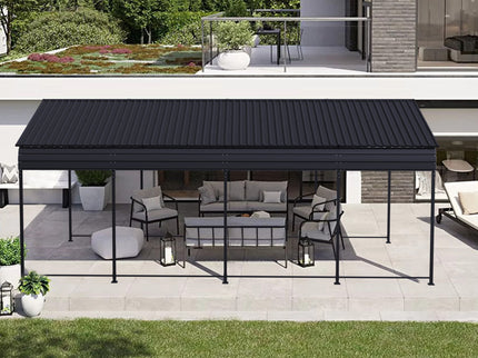 Heavy Duty Carport With Galvanized Roof And Enhanced Base - Anthracite