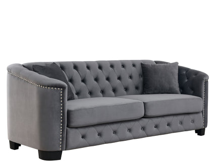 Modern Chesterfield Sofa With Tufted Backrest For Living Room