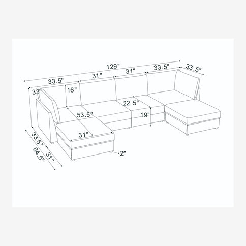Modern Reversible Modular Sectional