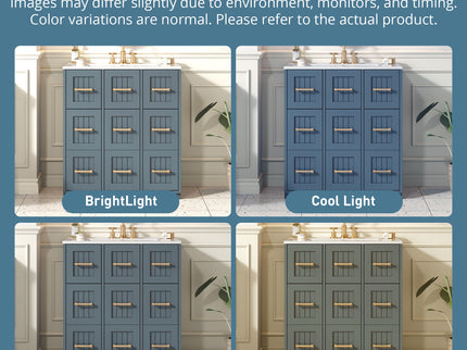 Bathroom Vanity With Undermount Sink, Soft-Close Doors, Drawers, Ceramic Sink