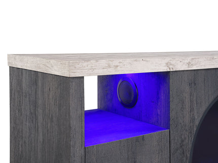 Nancy - Entertainment Unit With Bluetooth Speaker And LED Lighting - Gray