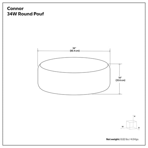 Connor - Handcrafted Round Pouf